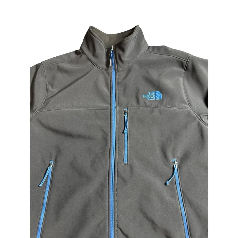 North Face Softshell Mens Jacket Apex Bionic Dark Grey Blue - Medium